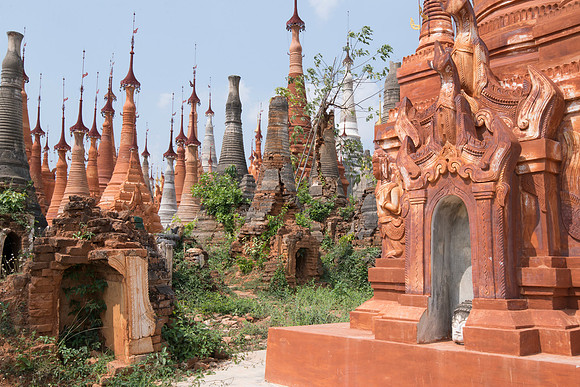 Pagodas at Indein near Inle Lake